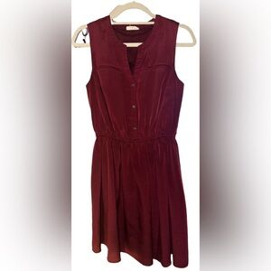 Sleeveless Burgundy Dress